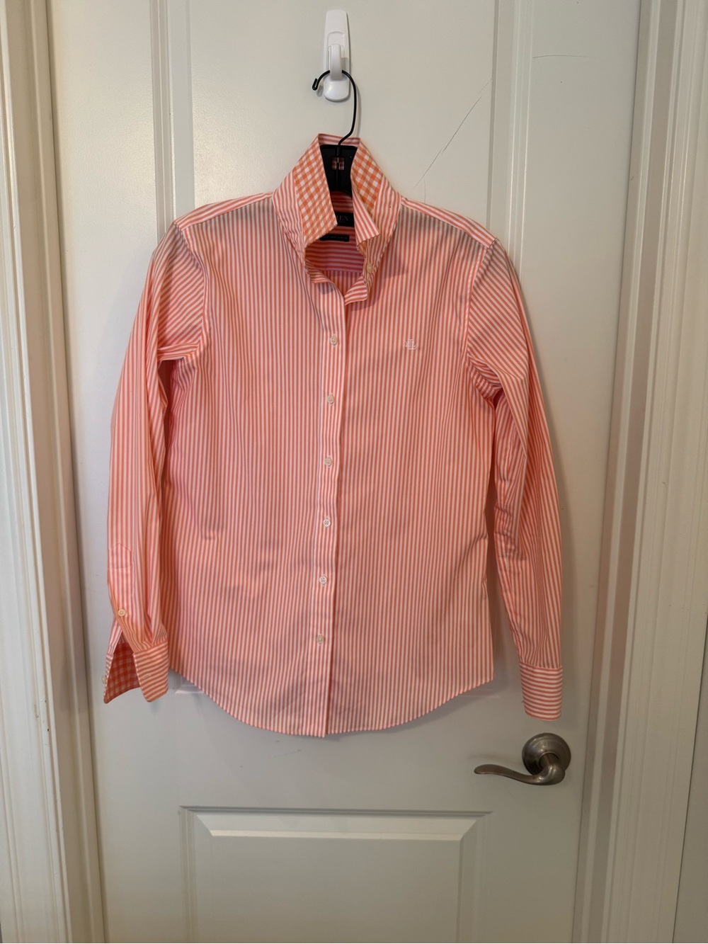 Ralph Lauren orange and White Striped Button-Down Shirt